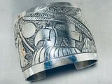 Tremendous Native American Navajo Sterling Silver Signed Bracelet-Nativo Arts