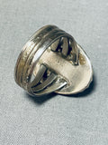Majestic Vintage Native American Navajo Morenci Turquoise Sterling Silver Ring-Nativo Arts