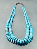 Graduating Turquoise Discs Vintage Native American Navajo Sterling Silver Necklace-Nativo Arts