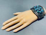 Philip Tso Vintage Native American Navajo Morenci Turquoise Sterling Silver Bracelet-Nativo Arts