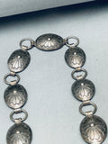 Orville Tsinnie Important Vintage Native American Navajo Hand Tooled Sterling Silver Concho Belt-Nativo Arts