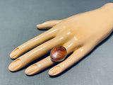 Beautiful Vintage Native American Navajo Orange Spiny Sterling Silver Large Ring-Nativo Arts