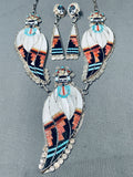 Best Vintage Native American Zuni Inlay Maiden Turquoise Sterling Silver Necklace-Nativo Arts
