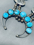 Geomtric Squash Vintage Native American Navajo Turquoise Sterling Blossom Necklace-Nativo Arts
