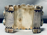 155 Grams!! Vintage Native American Navajo Turquoise Sterling Silver Bracelet Old-Nativo Arts