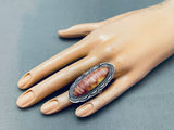 Important Ben Begaye Vintage Native American Navajo Shell Sterling Silver Ring-Nativo Arts