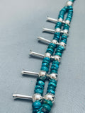 Massive Turtle Native American Navajo Turquoise Sterling Silver Squash Blossom Necklace-Nativo Arts
