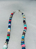 Tommy Rose Singer Native American Navajo Turquoise Coral Lapis Amethyst Sterling Silver Necklace-Nativo Arts