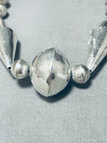 Gasp! Very Unique Cone Vintage Native American Navajo Sterling Silver Necklace Old-Nativo Arts