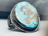 Museum Quality Vintage Native American Navajo Old Kingman Turquoise Sterling Silver Bracelet-Nativo Arts
