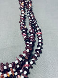 Dropdead Fab!! Vintage Santo Domingo Purple Shell Sterling Silver Necklace-Nativo Arts