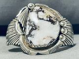 Spectacular Native American Navajo Wildhorse Turquoise Sterling Silver Signed Bracelet-Nativo Arts