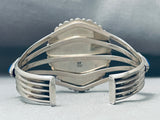 Thicker Wide Vintage Native American Navajo Teardrop Lapis Sterling Silver Bracelet-Nativo Arts