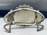One Of The Most Unique Vintage Native American Zuni Orange Shell Sterling Silver Inlay Bracelet-Nativo Arts