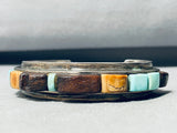 Contemporist Vintage Native American Navajo Ironwood Inlay Sterling Silver Bracelet-Nativo Arts