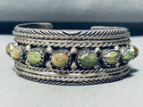 Stunning!! Vintage Native American Navajo Jade Sterling Silver Bracelet-Nativo Arts