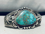 Mega Shell Flanks! Vintage Native American Navajo Turquoise Sterling Silver Bracelet-Nativo Arts