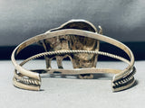 Highly Detailed Buffalo Vintage Native American Navajo Sterling Silver Bracelet-Nativo Arts