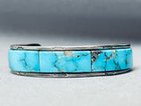 5.5 Inch Wrist Vintage Native American Navajo Spiderweb Turquoise Sterling Silver Bracelet-Nativo Arts