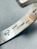 Important Thick Jimmie King Jr Vintage Native American Navajo Sterling Silver Bracelet-Nativo Arts