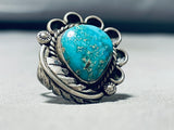 Marvelous Vintage Native American Navajo Carico Lake Turquoise Sterling Silver Ring