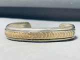 Excellent Vintage Native American Navajo Sterling Silver & 14k Gold Bracelet-Nativo Arts