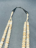 Offset Turquoise Bears!! Vintage Santo Domingo Sterling Silver Shell Necklace-Nativo Arts