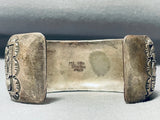 Teepee Love Vintage Native American Navajo Intricate Sterling Silver Bracelet