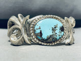 Striking Vintage Native American Navajo Godber Turquoise Sterling Silver Bracelet-Nativo Arts