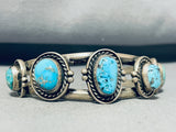 Impressive Vintage Native American Navajo Morenci Royston Turquoise Sterling Silver Bracelet-Nativo Arts
