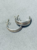 Imressive Native American Navajo Sterling Silver & 14k Gold Two-tone Earrings-Nativo Arts