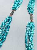One Of The Most Unique Vintage Native American Navajo Turquoise Heishi Sterling Silver Necklace-Nativo Arts