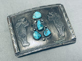 Standing Bear!! Vintage Native American Navajo Turquoise Sterling Silver Bracelet-Nativo Arts