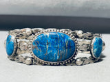 Most Unique Coiled Lapis Vintage Native American Navajo Sterling Silver Bracelet-Nativo Arts