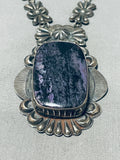 One Of The Finest Vintage Native American Navajo Sugulite Sterling Silver Necklace-Nativo Arts