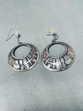 Traditional Vintage Native American Hopi Sterling Silver Earrings-Nativo Arts