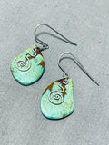 Mesmerizing Vintage Santo Domingo Royston Turquoise Sterling Silver Earrings-Nativo Arts