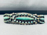 Dropdead Fabulous Vintage Native American Navajo Green Turquoise Sterling Silver Bracelet-Nativo Arts