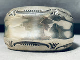 Native American Orville Tsinnie Vintage Navaj Thick Sterling Silver Bracelet-Nativo Arts
