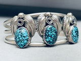 Very Are Blue Jay Turquoise! Vintage Native American Navajo Sterling Silver Bracelet-Nativo Arts