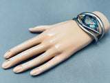 One Of The Most Unique Vintage Southwest Inlay Sterling Silver Bracelet-Nativo Arts
