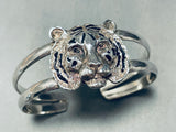 Face The Tiger!!! Vintage Sterling Silver Bracelet Cuff-Nativo Arts