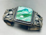Important Vintage Native American Navajo Suqsred Green Turquoise Sterling Silver Bracelet-Nativo Arts