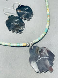 Gorgy!! Vintage Santo Domingo Turquoise Inlay Sterling Silver Necklace-Nativo Arts