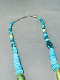 Tears Of Joy Turquoise Vintage Native American Navajo Sterling Silver Necklace-Nativo Arts