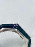 Most Unique Vintage Native American Navajo Jet Sugulitew Sterling Silver Inlay Bracelet-Nativo Arts
