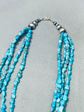 One Of The Best Vintage Native American Navajo Morenci Turquoise Sterling Silver Necklace-Nativo Arts