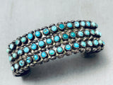 Opulent Vintage Native American Zuni Turquoise Early 1900's Sterling Silver Bracelet-Nativo Arts