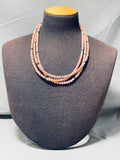 Eye Catching Native American Navajo Pink Rounded Stone Sterling Silver Necklace-Nativo Arts