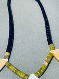 Native American Glorious Vintage Santo Domingo Serpentine Shell Sterling Silver Necklace-Nativo Arts